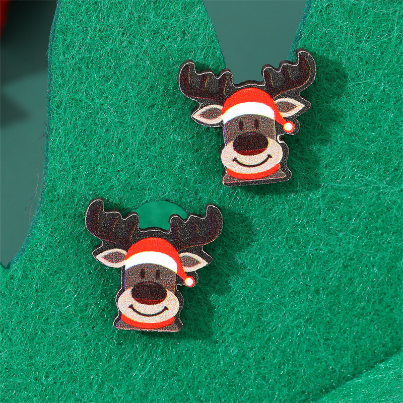 5-Pair Christmas Cartoon Stud Earrings Set